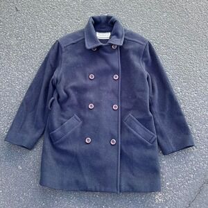 Vintage Navy Mackintosh New England Long Wool Pea Coat Size 10p petite